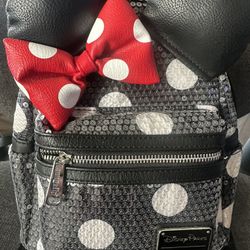 Sequin Minnie Mouse Mini Backpack 🎒 Bought From Disneyland Main Street.