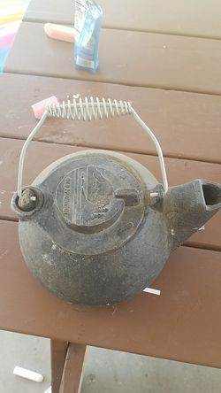 Old mountain cast iron tea kettle