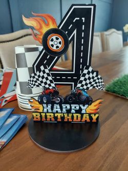 Monster Truck 4th Birthday Party Centerpiece