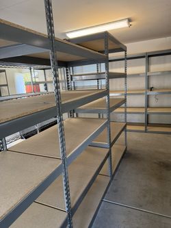 5 Tier Shelving 48 in W x 24 in D American Made Used Heavy Duty Steel Boltless Storage Racks Delivery Available