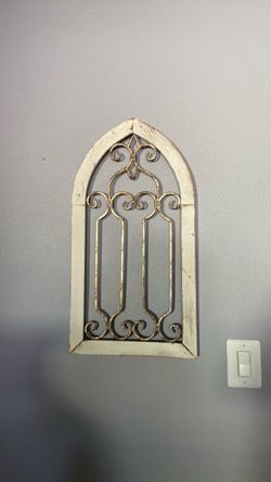 Gothic Arch Wood and Metal Wall Decor