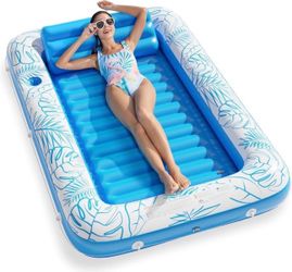 4-in-1 Inflatable Pool Float, Adult Sunbathing Pad, Pool Relaxation Float, Water Toy Filled Float, Ball Pit for Kids 77"× 48" Brand new