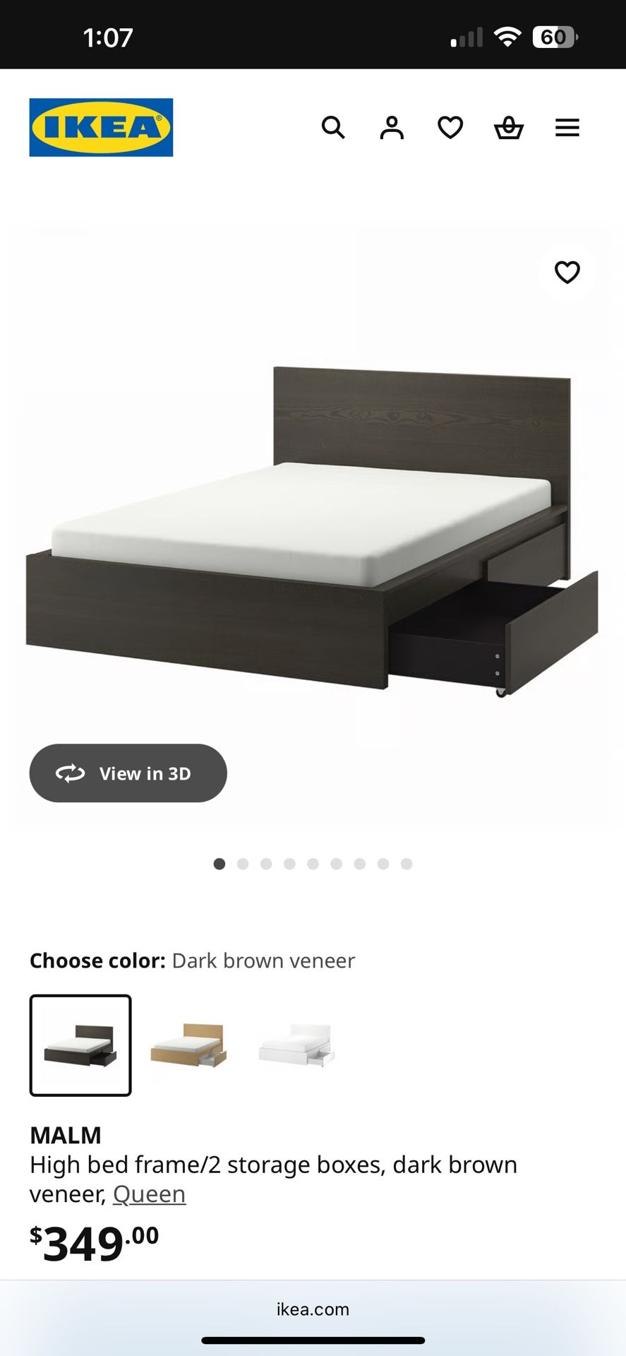 Ikea Malm Queen Bed With Two Draws