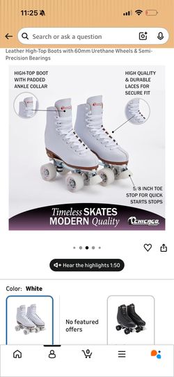 Chicago Quad Roller Skates Classic Deluxe Leather Unisex - Women’s 9 / Men’s 8
