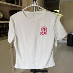 Barbie-themed pink t-shirt