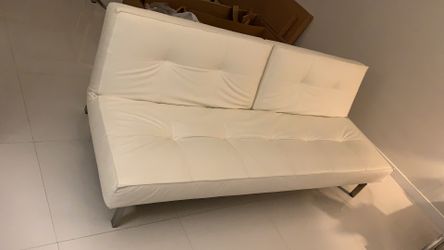 Sleeper sofa, faux leather, neat