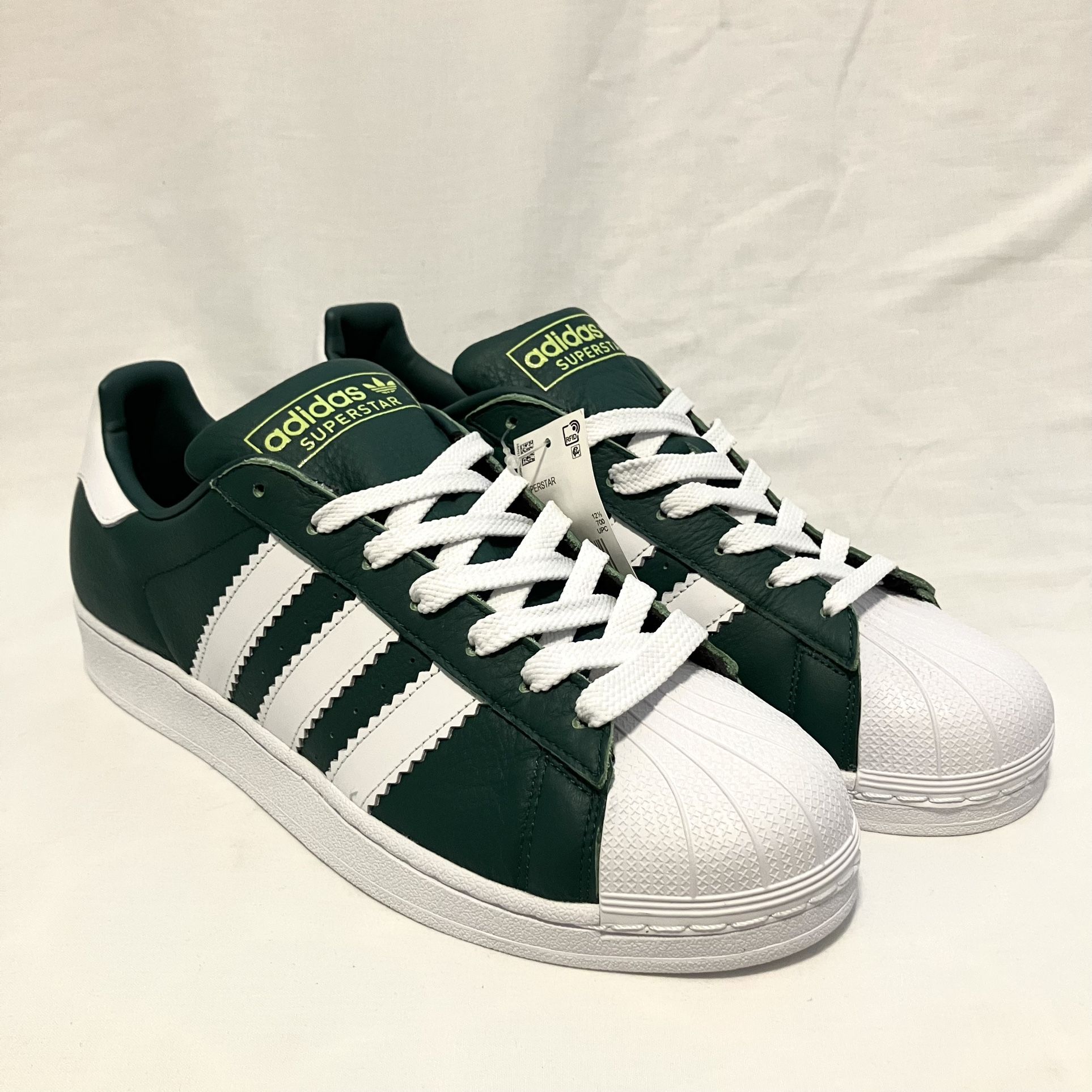 Size 13 Mens Adidas Superstar 'Hunter Green/White' BD7419