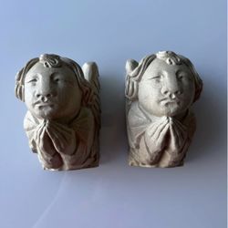 Antique. Art. Carved Heads in Truru Cathedral. 1887. Vintage.