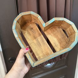 Wood Heart Crate