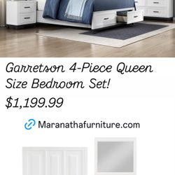 4-Piece Queen Size Bedroom Set. $53 Down Payment 