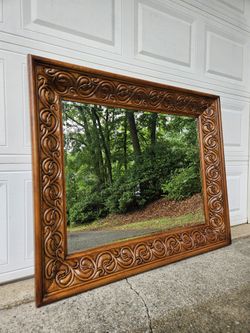 Large Solid Wood Frame Mirror 