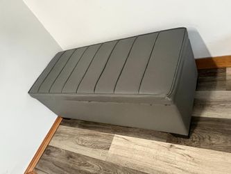 Storage box bench gray leather. Awesome!!
