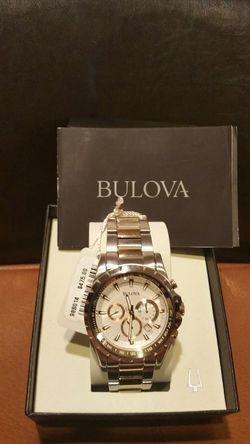 Bulova men's chronograph two-tone stainless steel bracelet watch