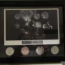 Framed Lithograph WDW Theme Parks Icons