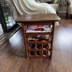 Vermillion Walnut Wood Wine Magazine Rack