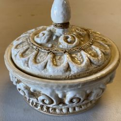 Vintage Ornate Trinket Holder & Lid