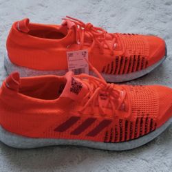 Adidas PulseBOOST HD Trainers Men's Size 9.5 Solar Red / Orange EE9558 NEW