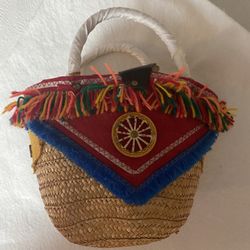 Adorable Sicilian Straw Kids Purse