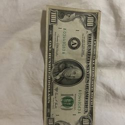 1969 $100 dollar bill