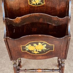 Antique vintage magazine rack holder stand 