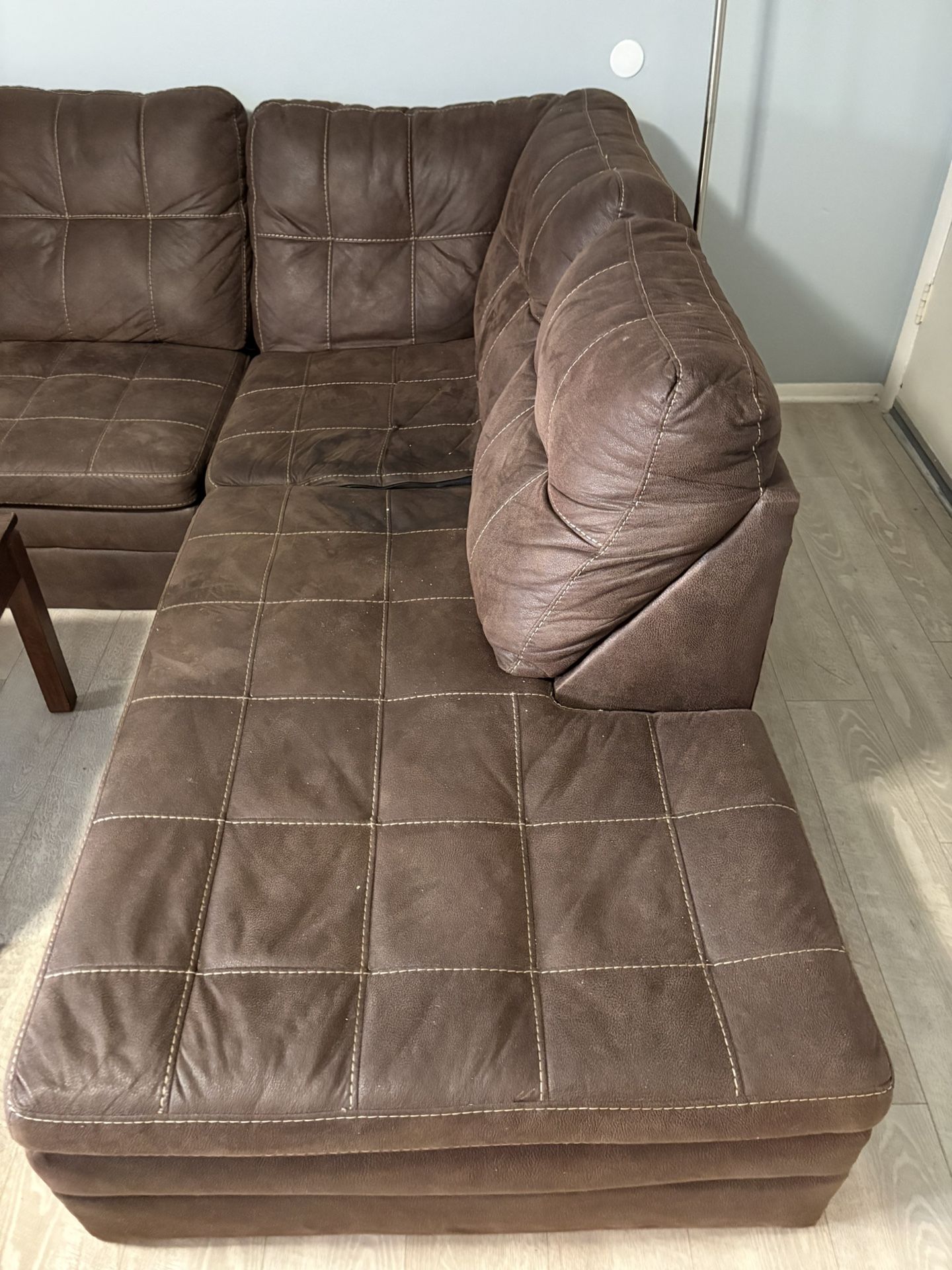 Brown L Section Couch