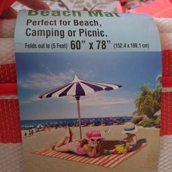 Beach Mat. New 60 X 78 $3