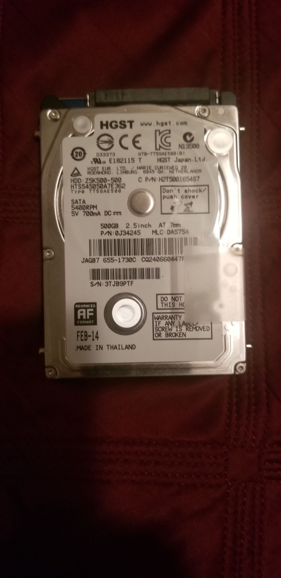 Laptop 500GB HARD DRIVE WORKING PERFECT