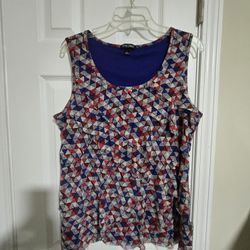 Ruffled Geometric Tank Top 