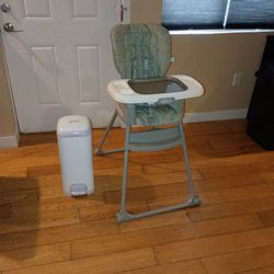 Diaper Trashcan And Highchair
