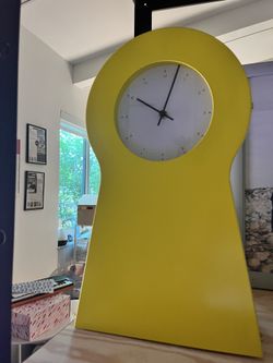 Yellow Wall Clock/ Secret Cabinet
