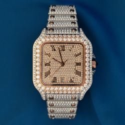 Moissanite 16 ctw VVS Square Watch