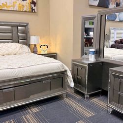 New 4pc Bedroom Set In Box Buy Now Pay Later $39 Down No Credit Needed