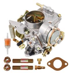 34 Pict-3 Carburetor For VW Beetles Super Beetles 1 Dual Port 1600cc Air Cooled Type 12V Engine Electric Choke Volkswagen Bug Bus Thing Karman