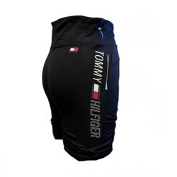 Tommy Hilfiger Sport Black Women’s Shorts — Size Small Screenprint Logo Y2K Tight Fit Gym Gothic Casual Going Out Red/White Screenprint Deadstock