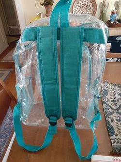 Clear Backpack Large Turquoise Thumbnail