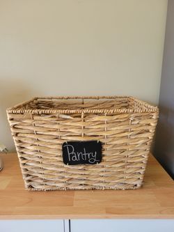 Wicker Basket with Chalk Sign
