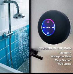 🔥 Waterproof Bluetooth Shower Speaker – RGB LED Lights & Strong Suction 🔥