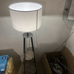 NEW 62” Living Room Lamp With Built In Shelves