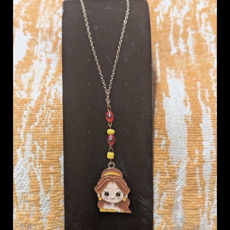 Handmade Belle-Inspired Beauty and the Beast Charm Necklace
