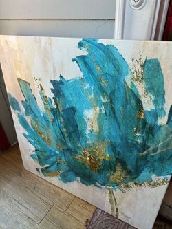 Acrylic painting Art Teal contemporary