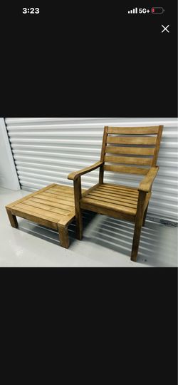 Vintage Patio balcony chair and table wooden