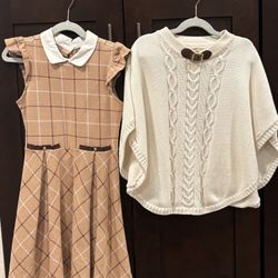 Dress Size 8 and Puncho (M) for Girls