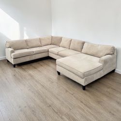 HUGE BEIGE SECTIONAL COUCH SOFA
