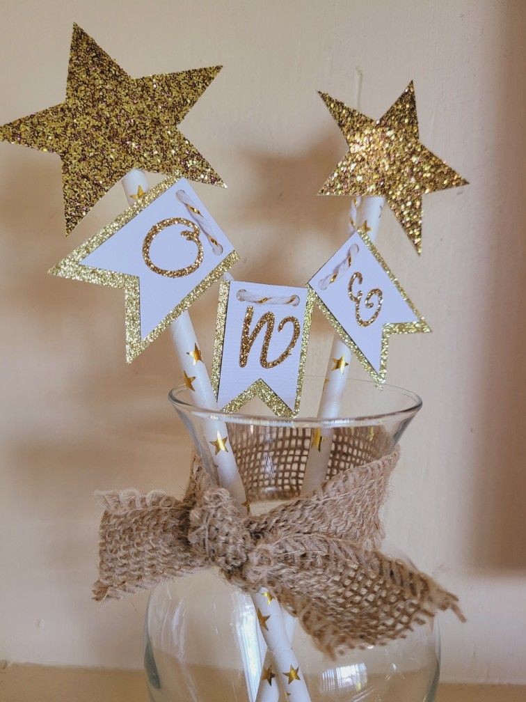 1st Birthday Gold Cake Topper