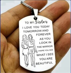 To My Sister Hot Love Quote Christmas Handmade Keychain 