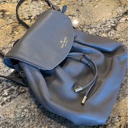 KATE SPADE New York Black Leather Leila Medium Flap Women's Backpack Bag