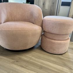 Kids Swivel Pink Chair with Ottoman INCLUDED! $200