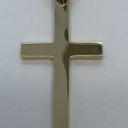 14K Gold Cross Pendant. New 