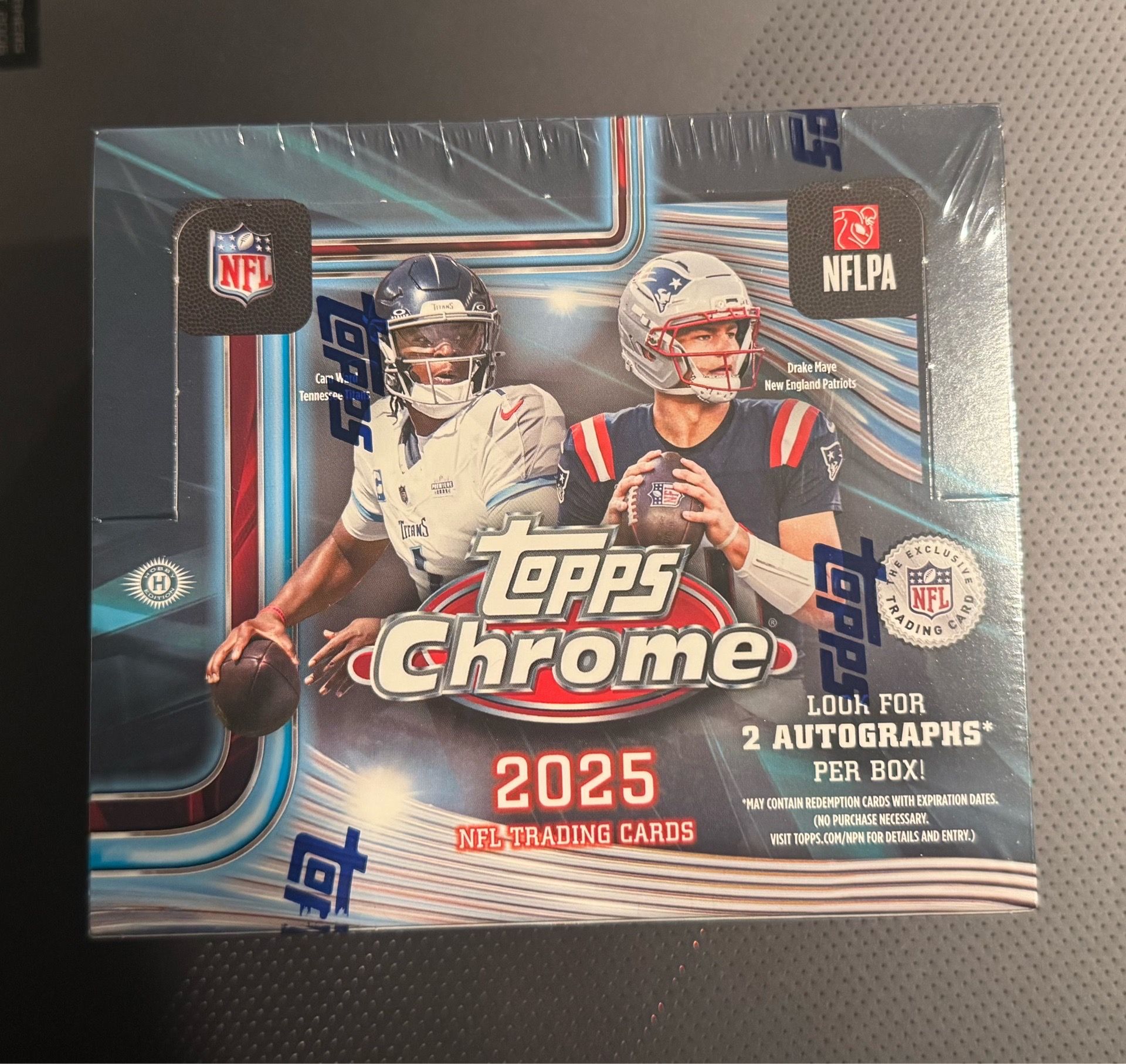 2025 Topps Chrome NFL Football Factory Sealed Jumbo Box
