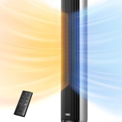 Dreo Tower Fan and Heater Combo, 29.2ft/s Standing Fans for Bedroom, 17 Levels, 6 Modes, 120° Oscillation, 42 Inch, 12H Timer, 25dB Quiet, with Remote